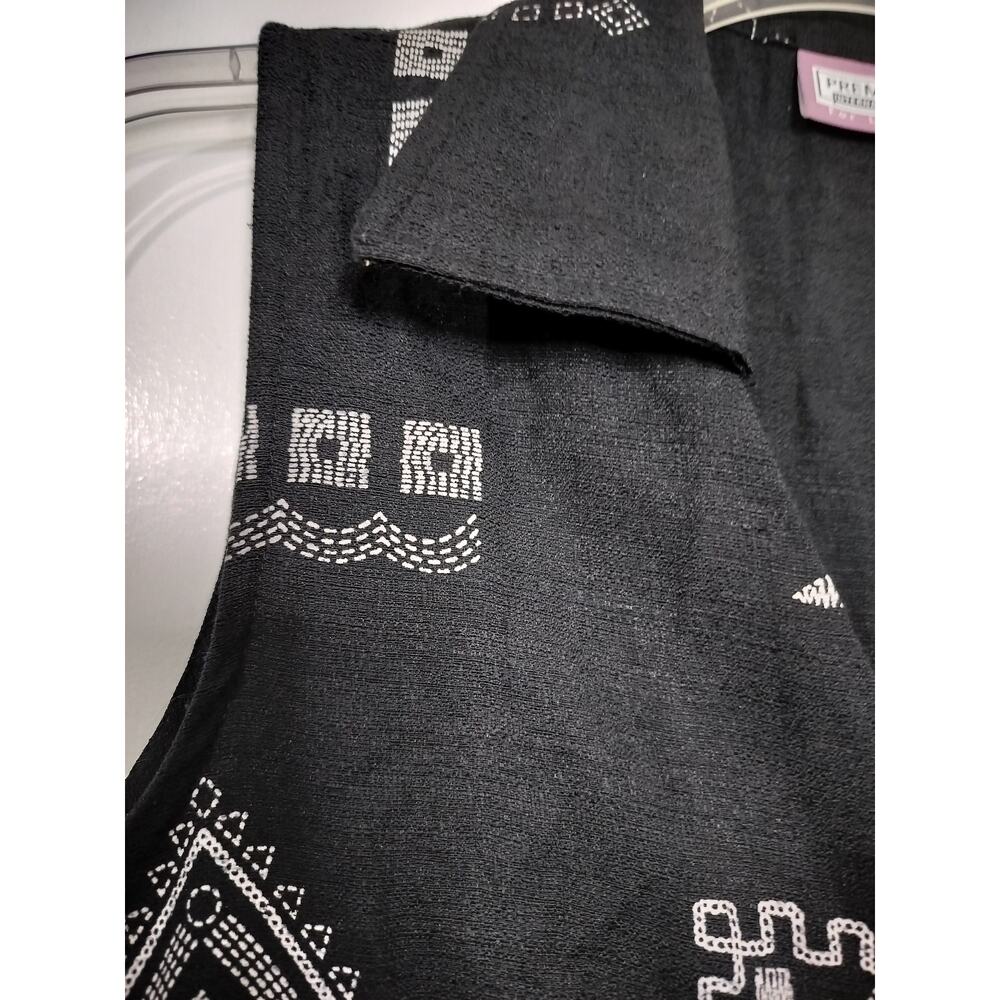 5288)Vtg Premier International M Lagenlook Geo Tribal Button Front Jumper Dress - Picture 6 of 8